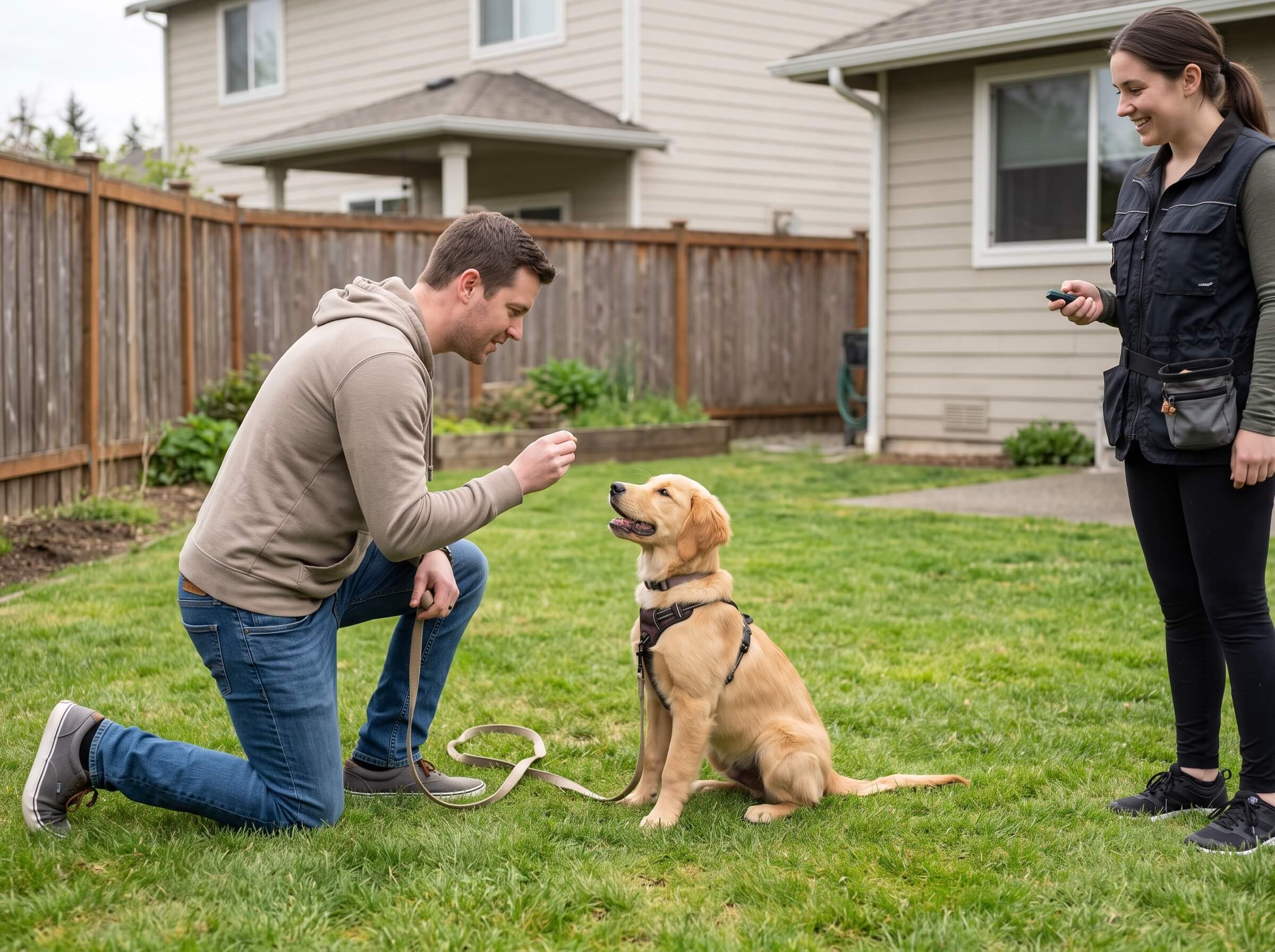 Dog potty training outdoors